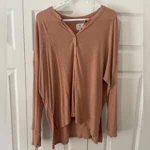 Aerie Offline tan lightweight Henley - SZ small